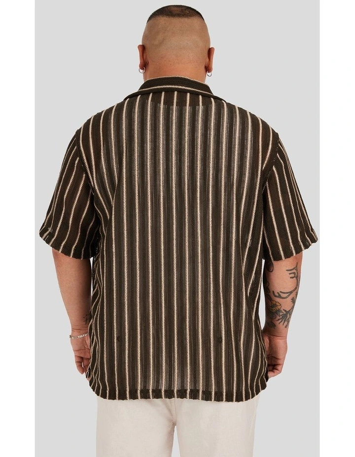 Jungle Stripe Relaxed Shirt in Dark Green image 2