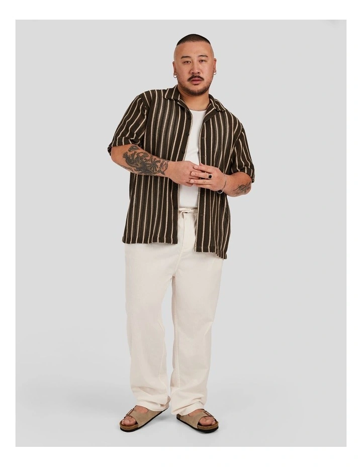 Jungle Stripe Relaxed Shirt in Dark Green image 4
