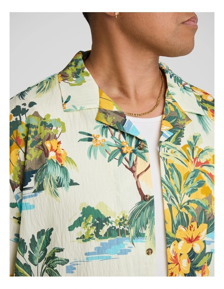 Paradise Palm Relaxed Shirt in Ecru image 3