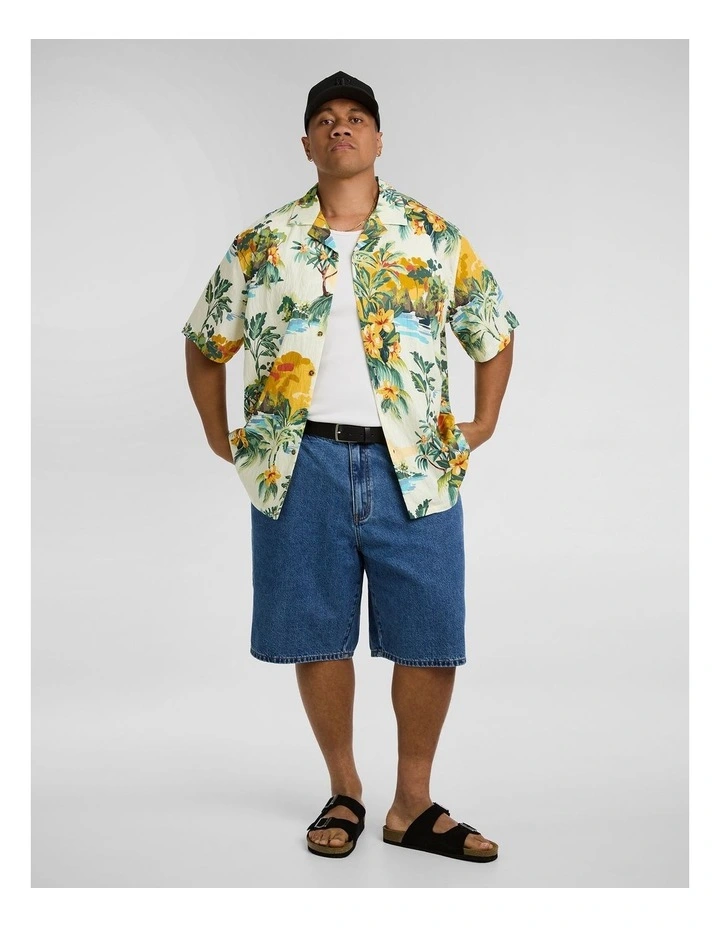 Paradise Palm Relaxed Shirt in Ecru image 4