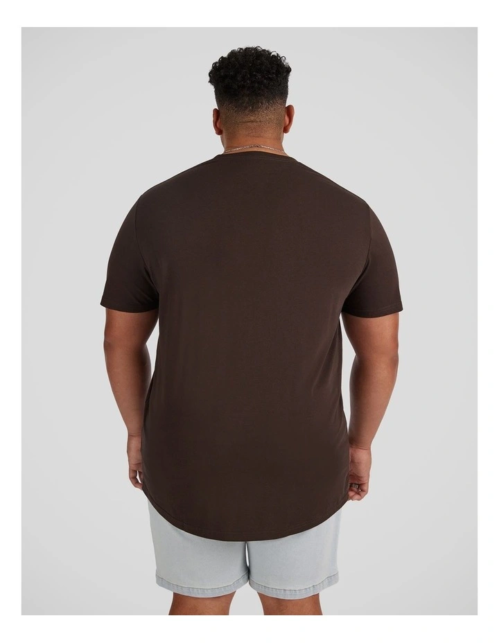 Essential Longline Scoop Tee in Espresso image 2