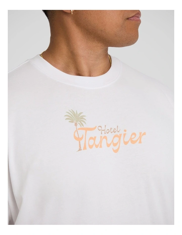 Hotel Morocco Relaxed Fit Tee in White image 3