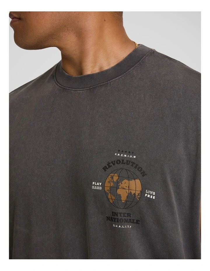 Easy Tiger Muscle Tee in Washed Grey image 3
