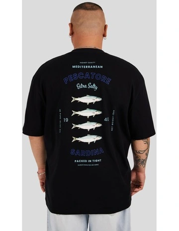 Sardines Relaxed Tee in Black