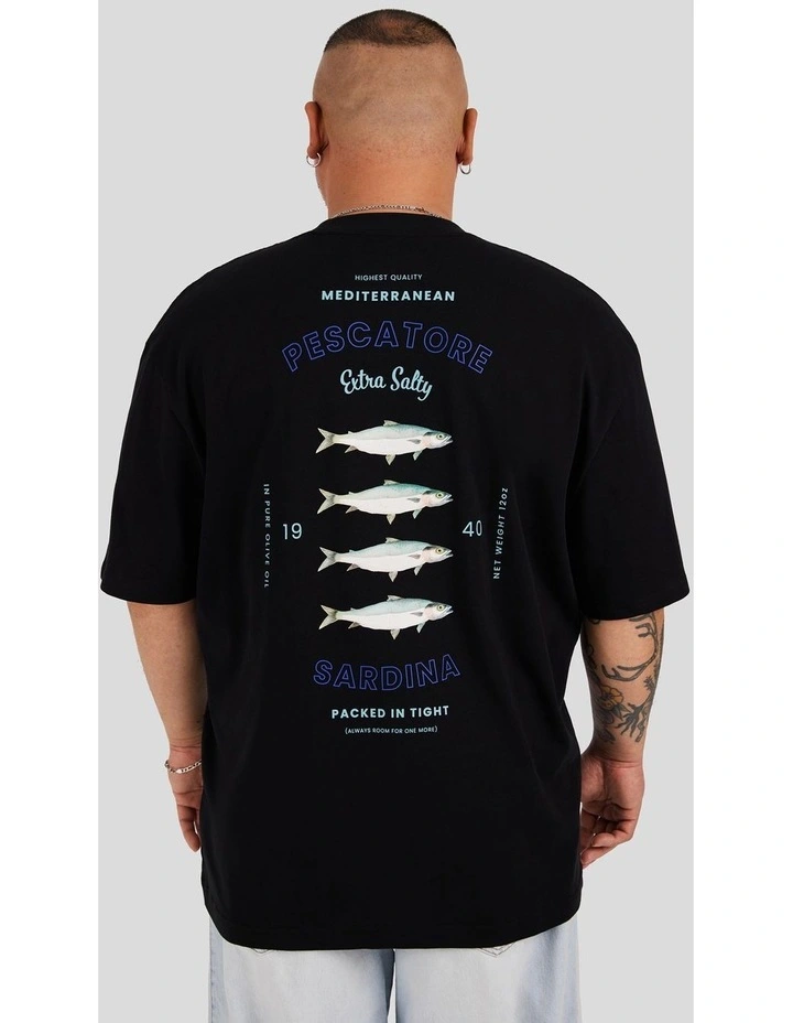 Sardines Relaxed Tee in Black image 1