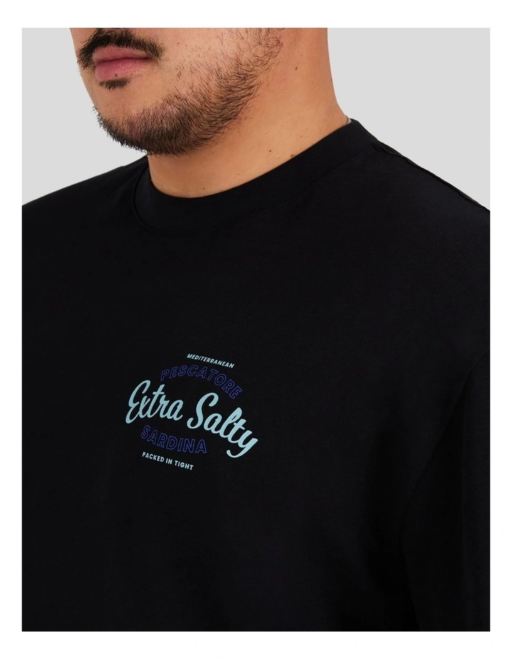 Sardines Relaxed Tee in Black image 3