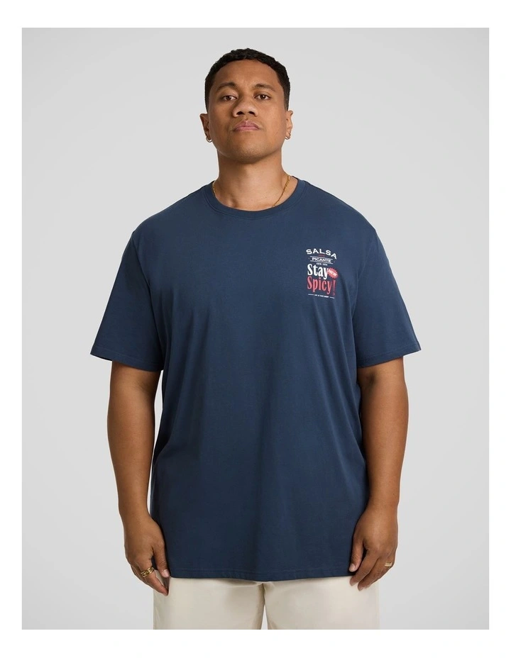 Stay Spicy Longline Tee in Navy image 2