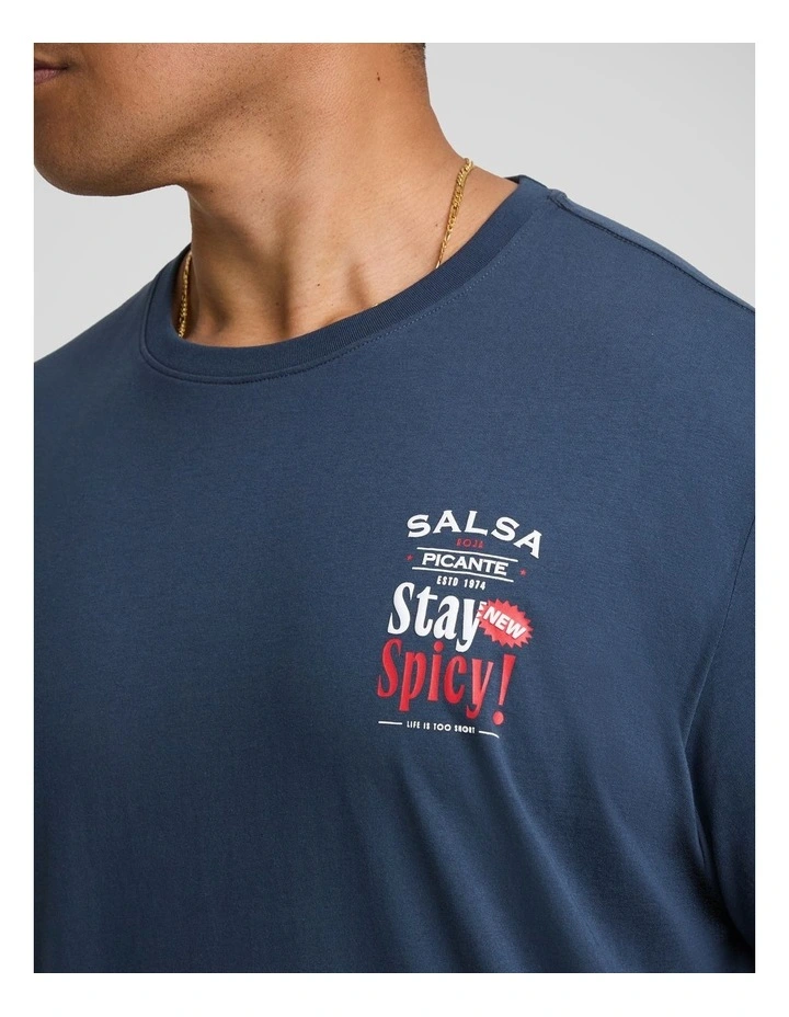 Stay Spicy Longline Tee in Navy image 3