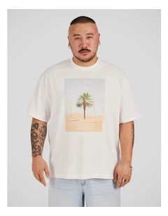 Oasis Palm Relaxed Tee in White