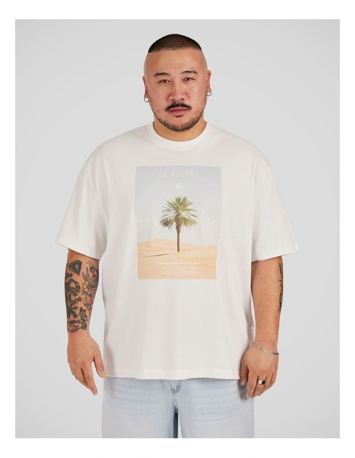 Oasis Palm Relaxed Tee in White image 1