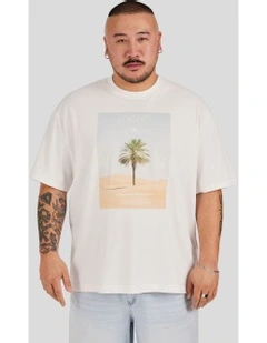 Oasis Palm Relaxed Tee in White