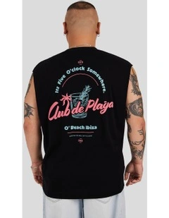 Club De Playa Muscle Tee in Black