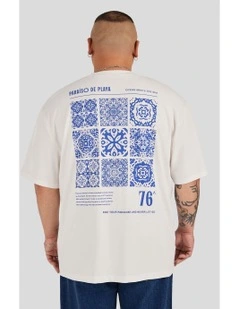 Tile Print Relaxed Tee in White