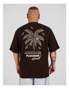 Pleasure Island Relaxed Tee in Chocolate