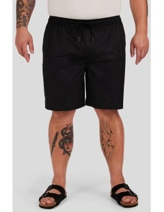 Keyline Seersucker Swim Short in Black
