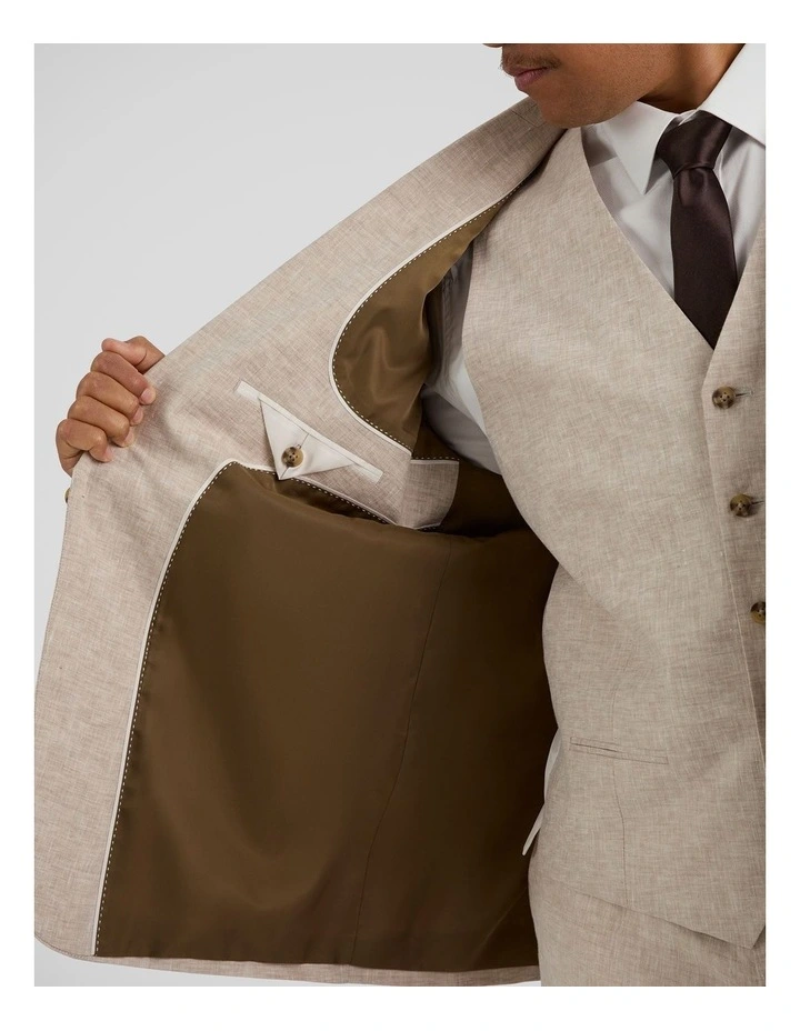 Matteo Linen Suit Jacket in Natural image 5