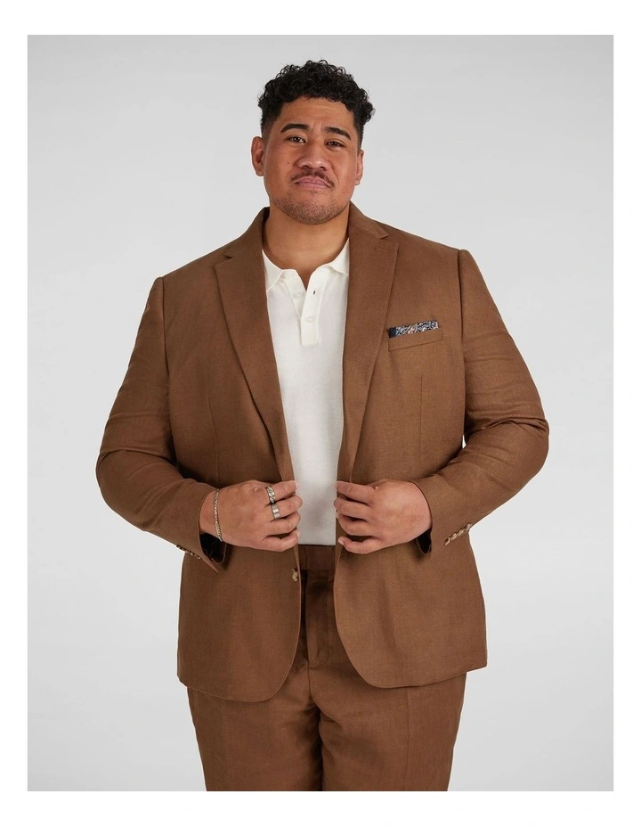 Matteo Linen Suit Jacket in Bronze image 1