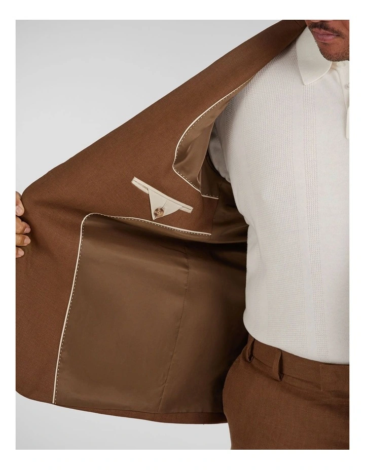 Matteo Linen Suit Jacket in Bronze image 5