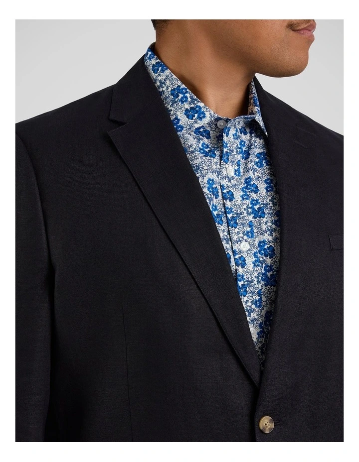 Matteo Linen Suit Jacket in Navy image 3
