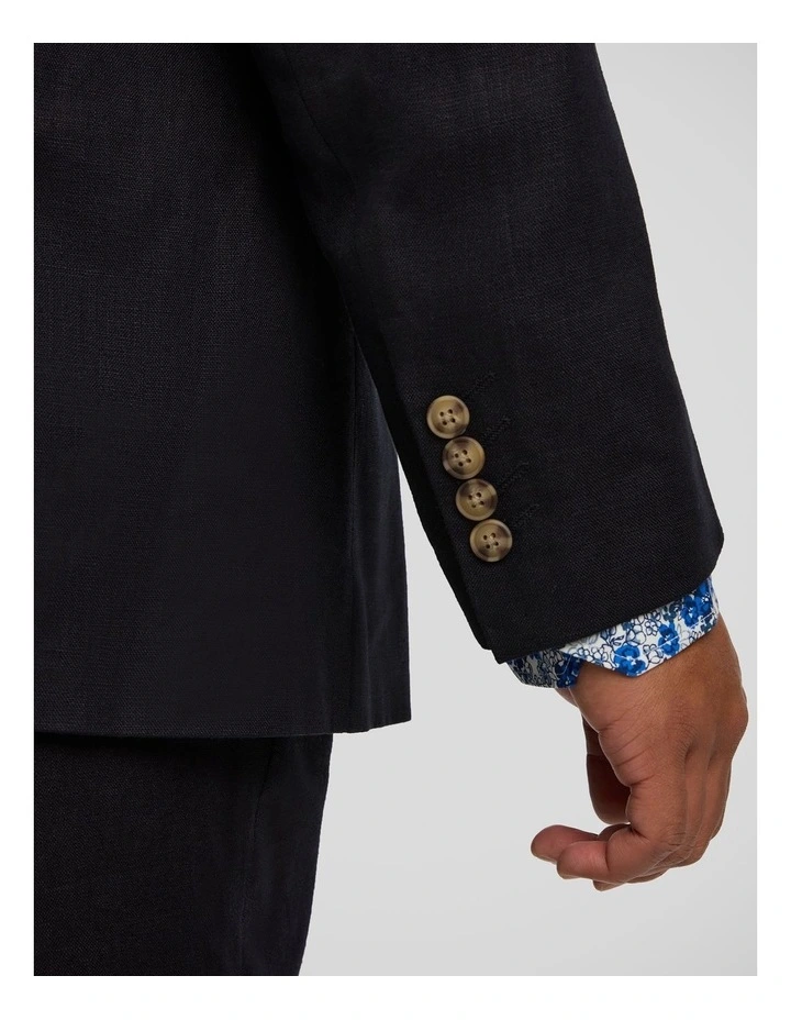 Matteo Linen Suit Jacket in Navy image 6