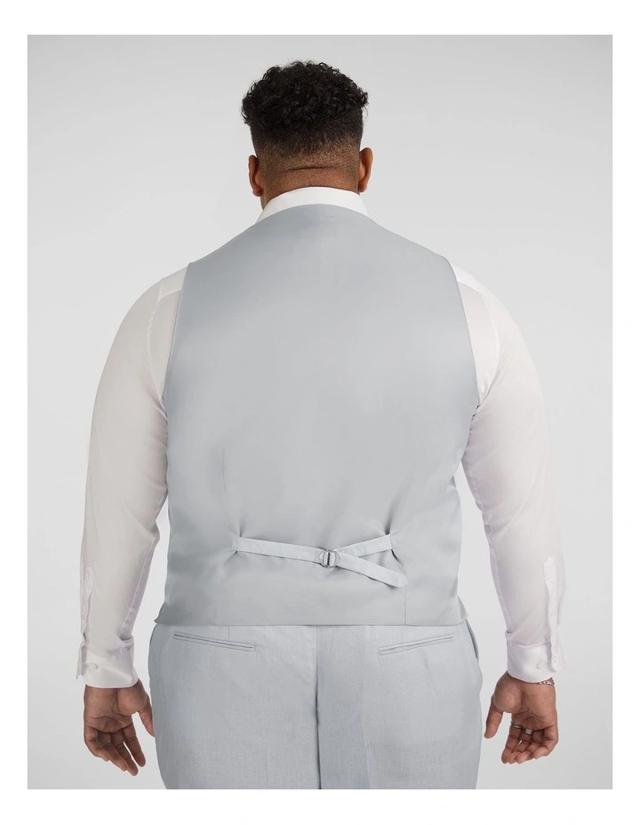 Matteo Linen Waistcoat in Sky image 2