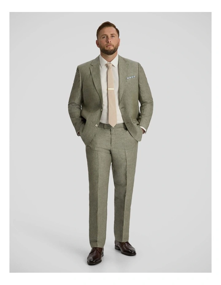 Marco Linen Blend Dress Pant in Thyme image 4
