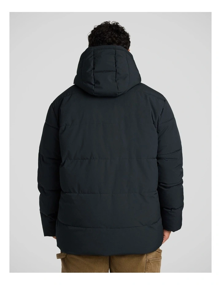 Quilted Puffer Jacket in Black image 3