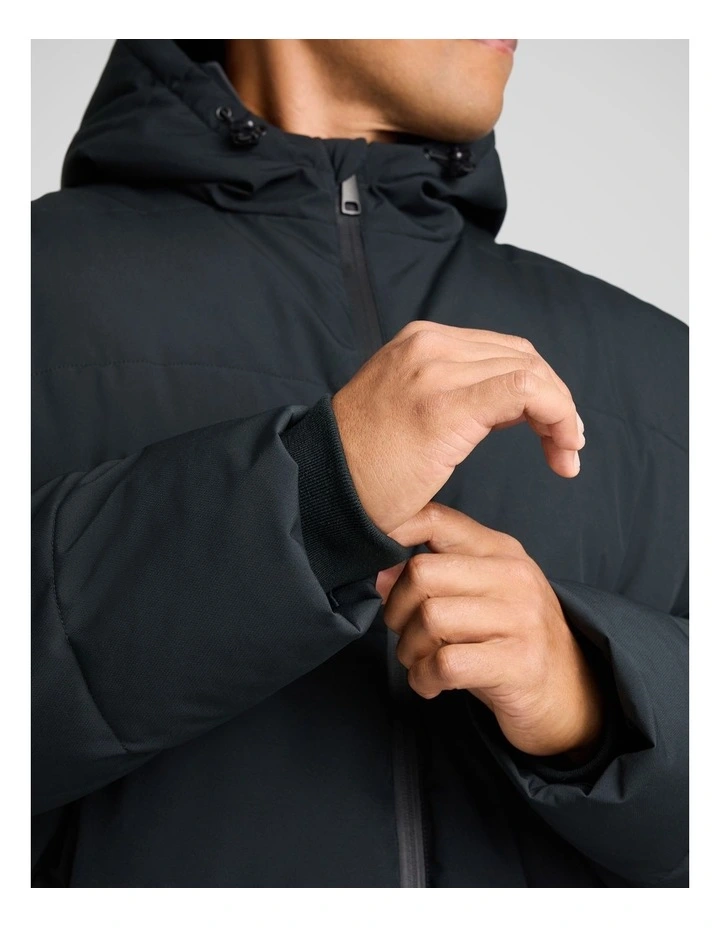 Quilted Puffer Jacket in Black image 5