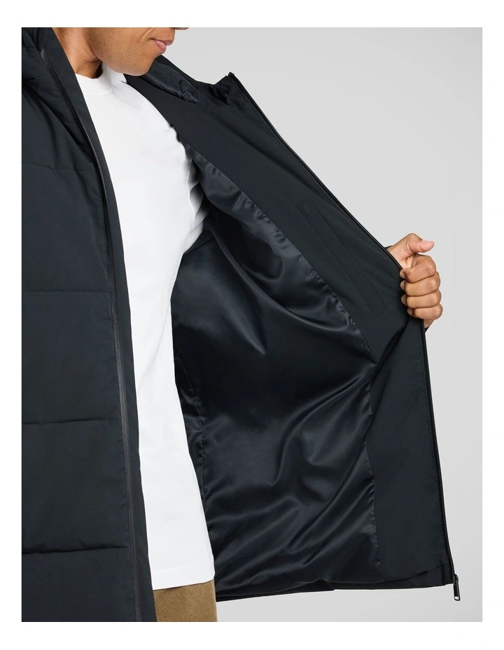 Quilted Puffer Jacket in Black image 6