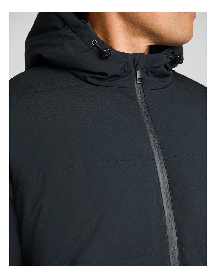 Quilted Puffer Jacket in Black image 7
