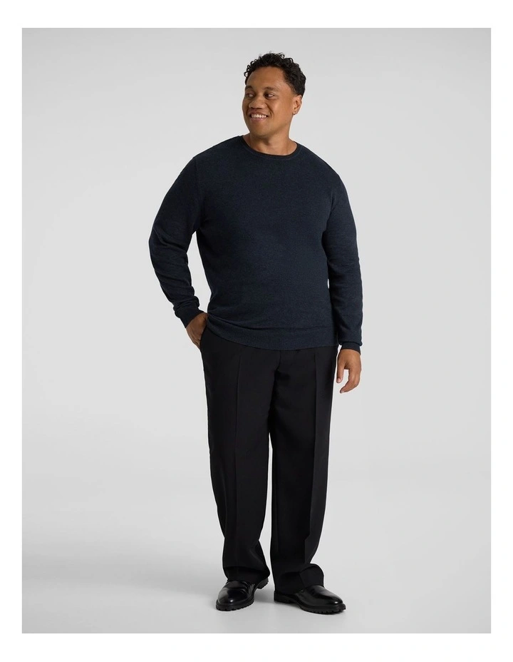 Essential Crew Neck Sweater in Navy Marle image 4