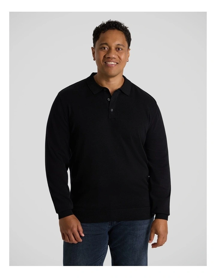 Everyday Polo Sweater in Black image 1