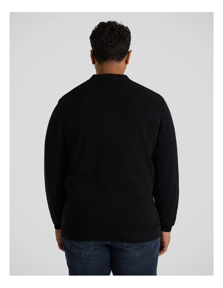Everyday Polo Sweater in Black image 2