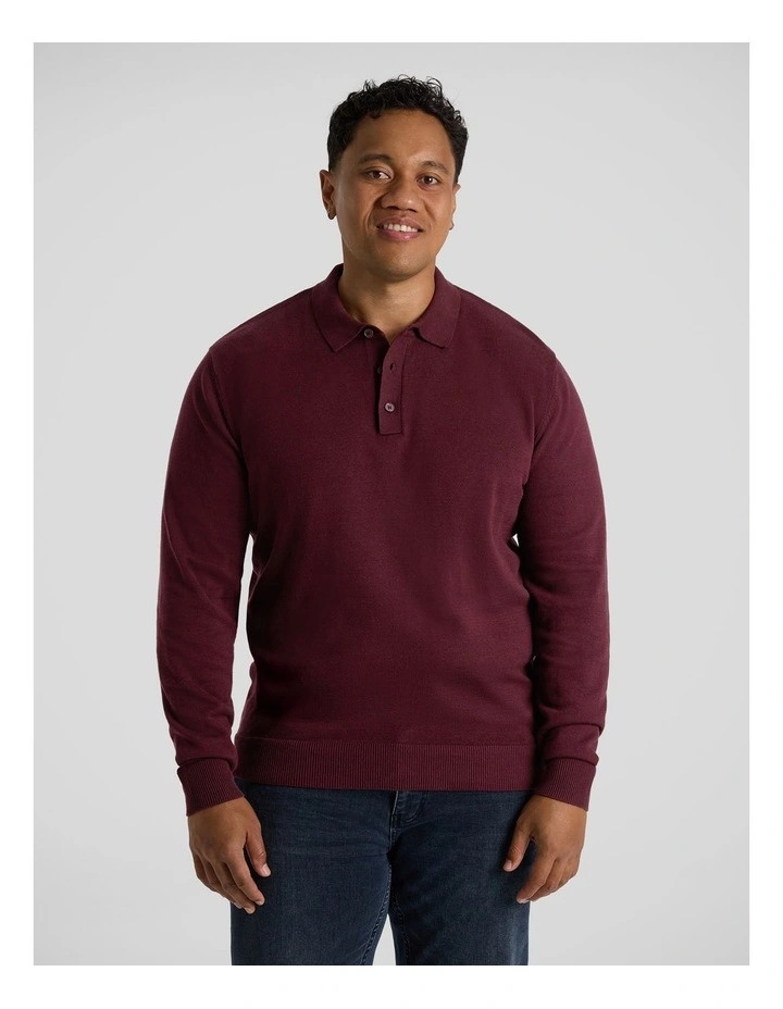 Everyday Polo Sweater in Burgundy image 1