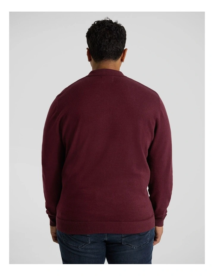 Everyday Polo Sweater in Burgundy image 2