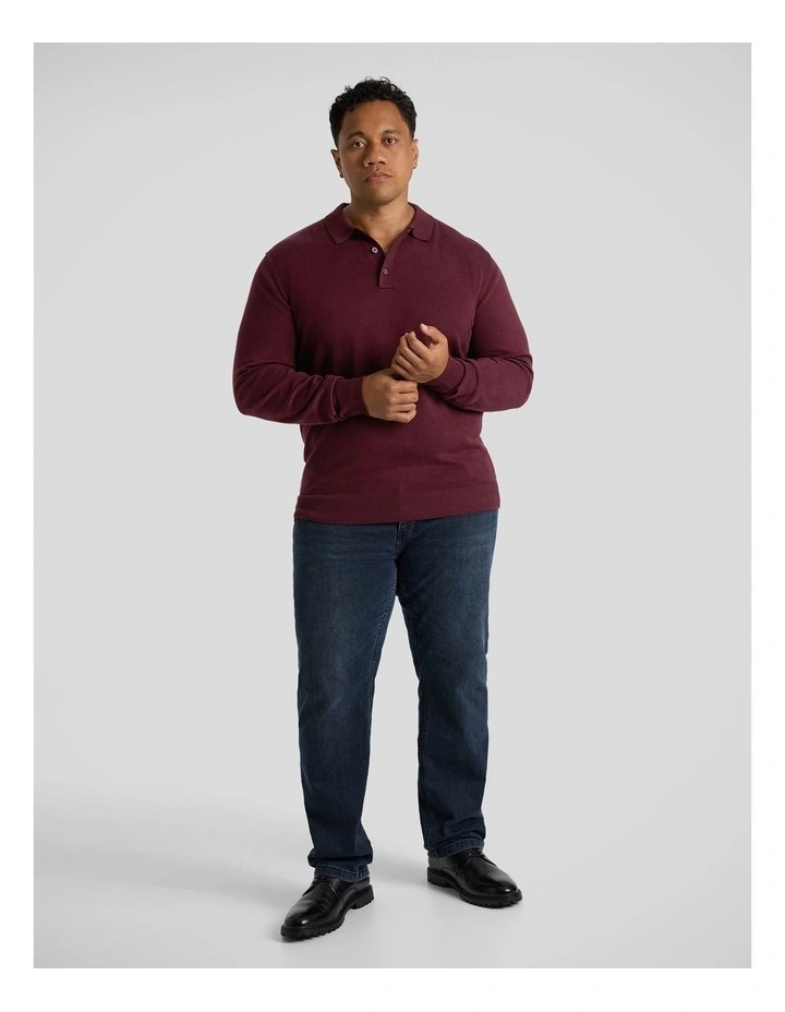 Everyday Polo Sweater in Burgundy image 4