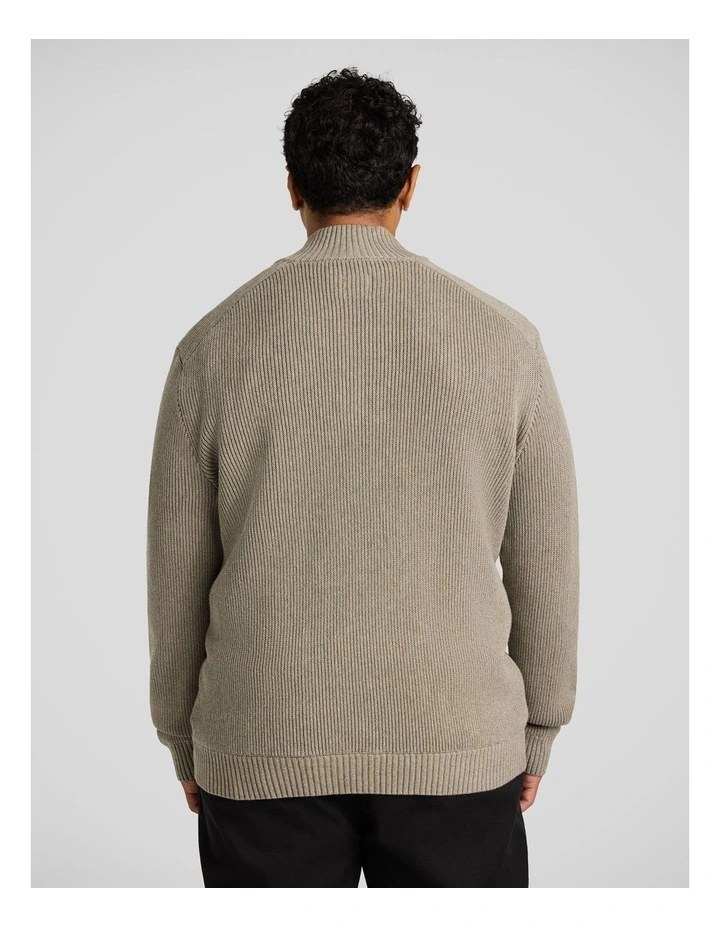 Dempsey 1/4 Zip Sweater in Mushroom image 2