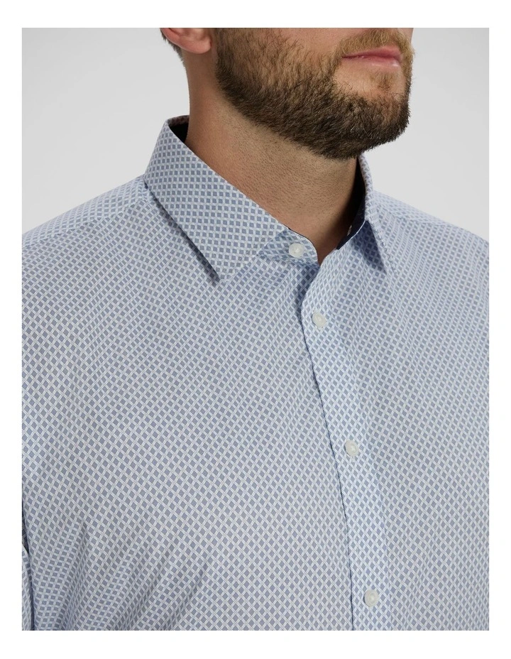 Ethan Micro Print Shirt in Blue image 3