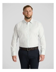 Zane Easycare Check Shirt in White