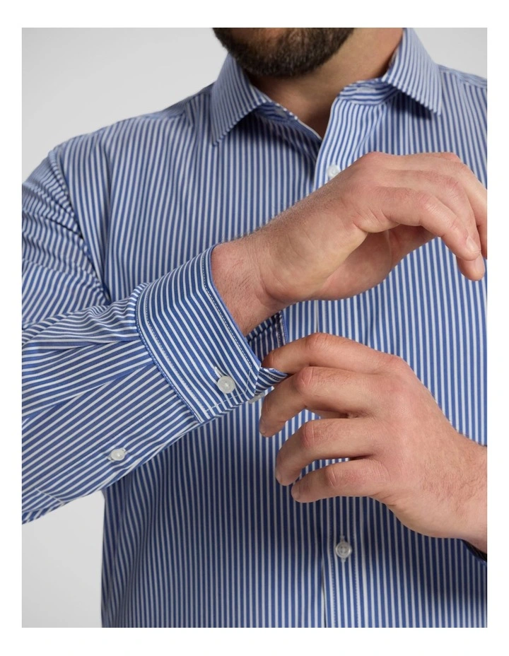 Hunter Easycare Stripe Shirt in Royal Blue image 5