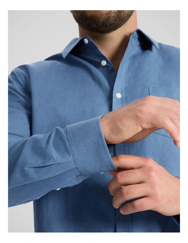Anders Linen Shirt in Cornflower image 5