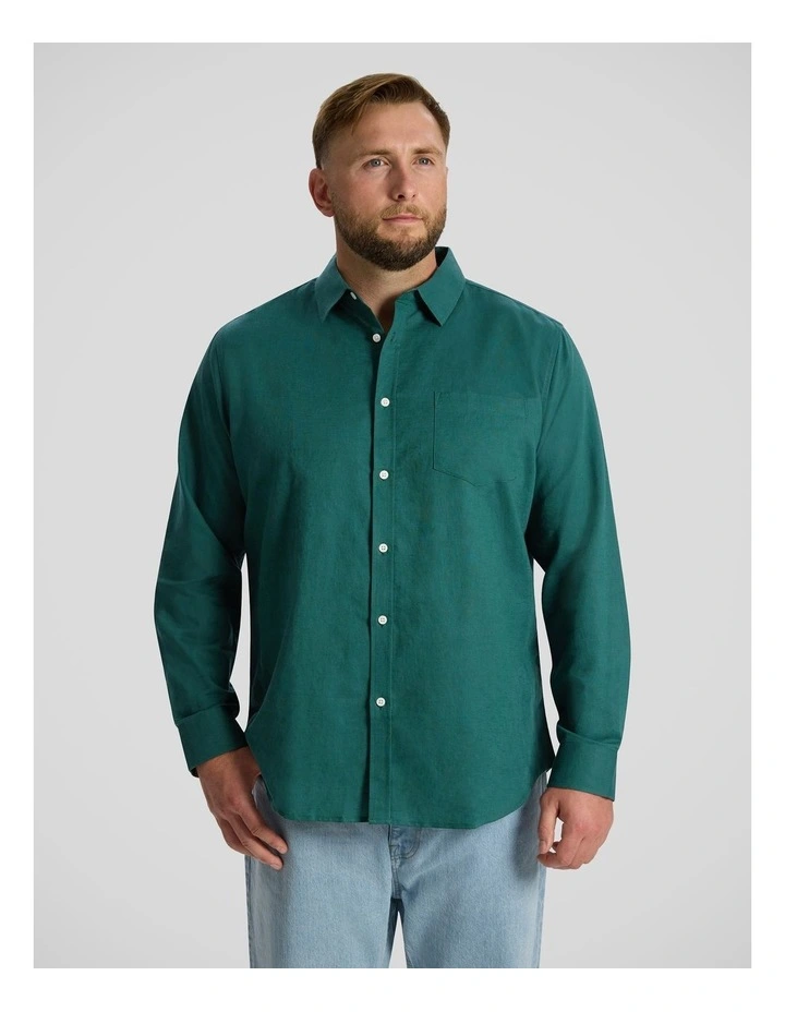 Anders Linen Shirt in Dark Teal image 1