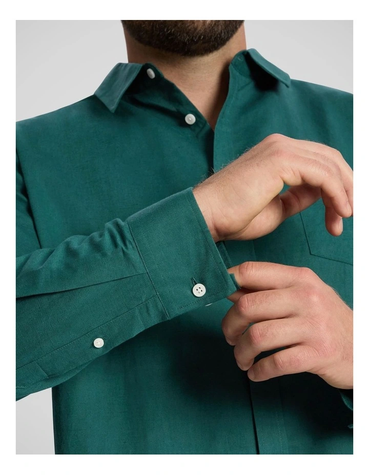 Anders Linen Shirt in Dark Teal image 5