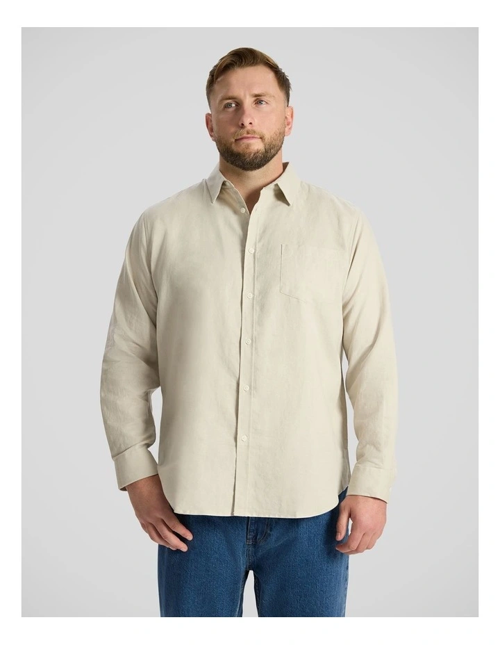 Anders Linen Shirt in Latte image 1