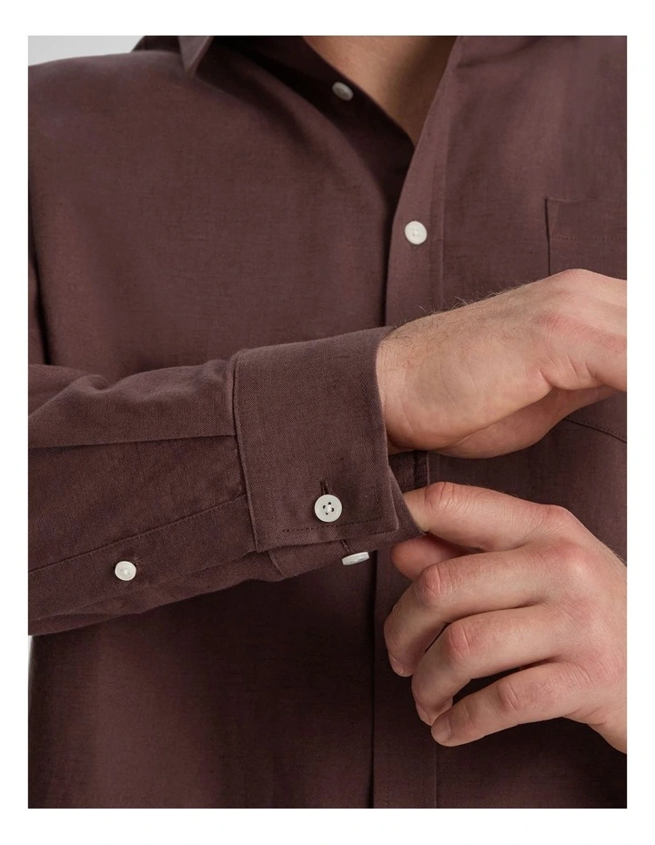Anders Linen Shirt in Cognac image 5