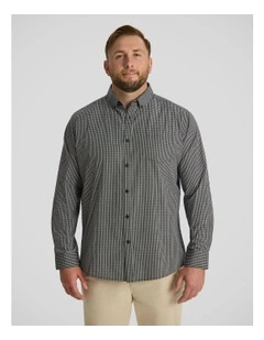 Grayson Easycare Check Shirt in Black