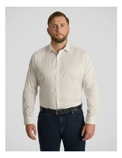 Boston Easycare Stripe Shirt in White