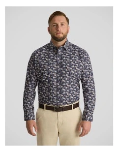 Maddox Floral Shirt in Chocolate