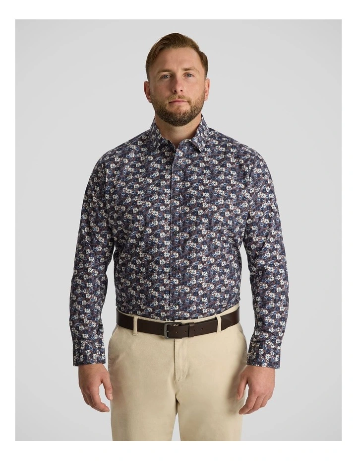 Maddox Floral Shirt in Chocolate image 1