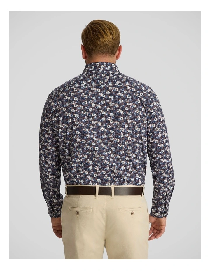 Maddox Floral Shirt in Chocolate image 2
